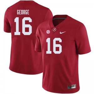 NCAA Men's Alabama Crimson Tide #16 Jayden George Stitched College 2019 Nike Authentic Crimson Football Jersey JT17L36OH